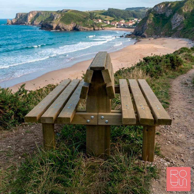 Banc de fusta Sofia doble | Pi Autoclau IV